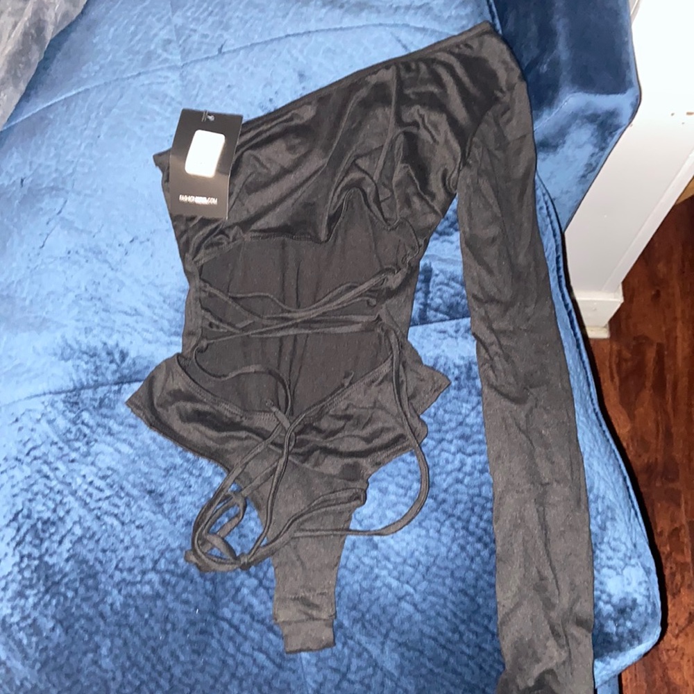 Cut To The Lace Up Bodysuit/ 100% Polyester